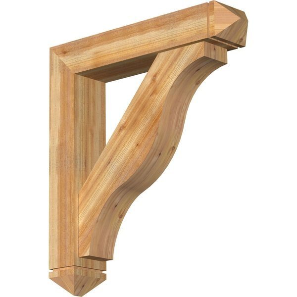 Funston Arts and Crafts Rough Sawn Bracket w/ Offset Brace, Western Red Cedar, 8